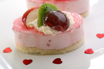 Valentine's day theme - Cake with fresh fruits