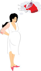 Expectant mother. There are not forces to stroke clothes. Vector