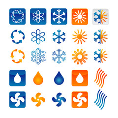 Icons for air conditioning