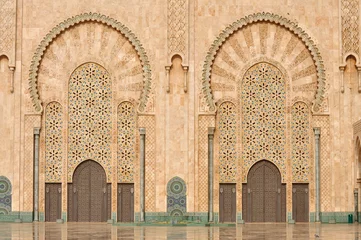 Papier Peint photo autocollant Maroc Détail de la mosquée Hassan II à Casablanca, Maroc
