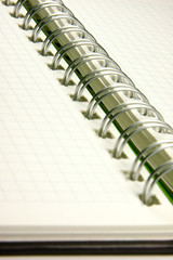 Notebook closeup photo, lower angle