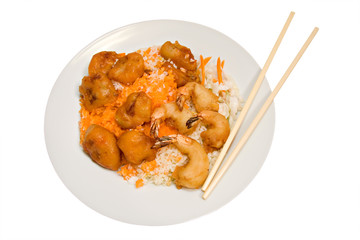 plate of chinese food on white