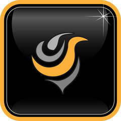 Vector abstract internet icon. Orange set. Simply change.