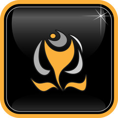 Vector abstract internet icon. Orange set. Simply change.