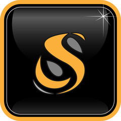 Vector abstract internet icon. Orange set. Simply change.