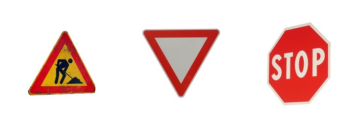 three italian roadsigns