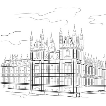Vector drawing of Tower, London, UK