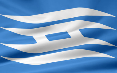 Obraz premium Flagge von Hyogo - Japan