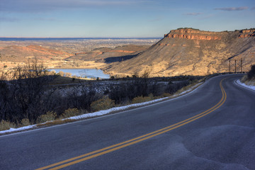 mountain highway at foothills of northern Colorado