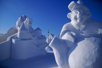 Snow sculpture of the man