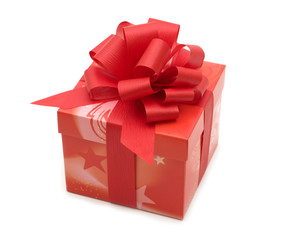 gift box with red ribbon bow