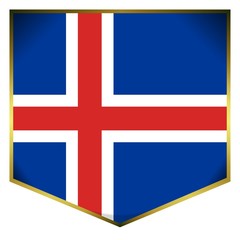 Naklejka premium drapeau ecusson islande iceland flag