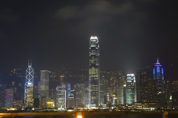 Naklejka premium Hongkong - night cityscape