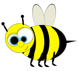 Bumble Bee Cartoon - Isolated on White
