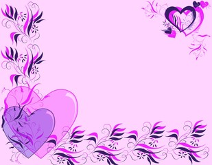 pink valentine border