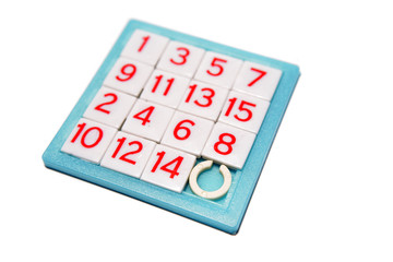Numbers puzzle isolated over white