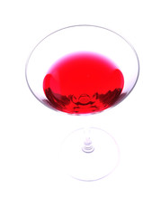 cranberry cocktail in the martini glass