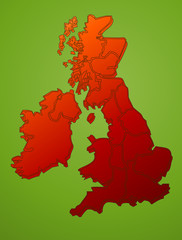 United Kingdom map on green vector