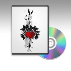 Caja Dvd con diseño de un corazon
