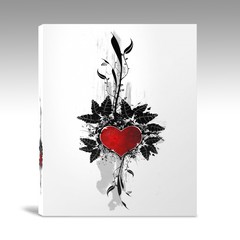 Libro con diseño de un corazon en la portada