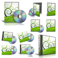Cajas de DVD y CD con diseño genérico