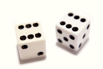Two dice isolated over white