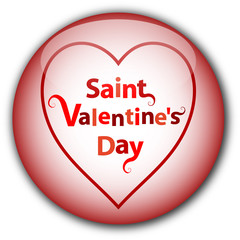 Saint Valentine's Day Glassy Button