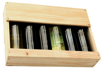 coffret bois pour 6 bouteilles de vin rouge