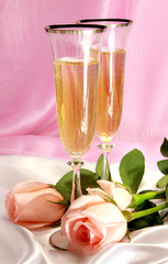 Champagne and roses