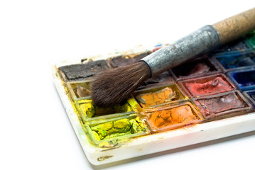 water-colour and brush