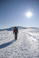 Fototapeta na wymiar Turystyka zimowa w Południowym Tyrolu