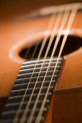 Fototapeta premium Acoustic guitar close-up