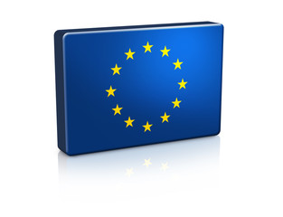 3D European Union Banner Flag