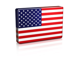 3D USA Banner Flag