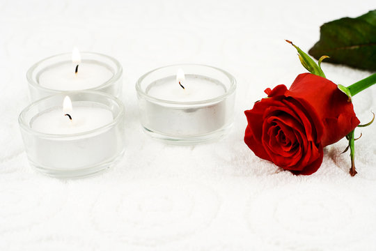 rose and candles