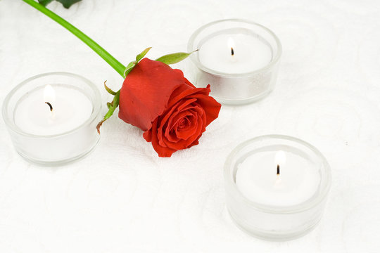 Rose and candles