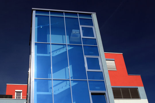 Office Building with Blue Glass