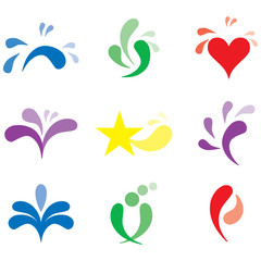 Set of cute branding logos, design elements - vector