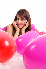 sexy love girl with balloons