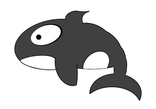 Orca / KillerWhale Cartoon - Isolated On White