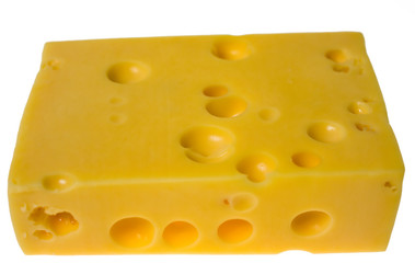 slice of cheese, isolated