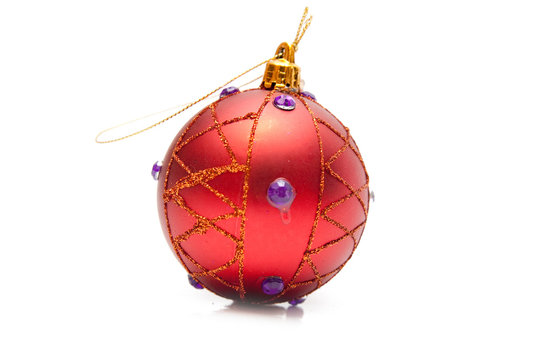 christmas decorations isolated on white