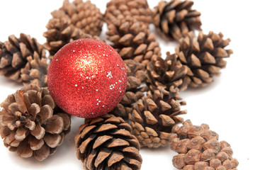 golden christmas lumb isolated on white