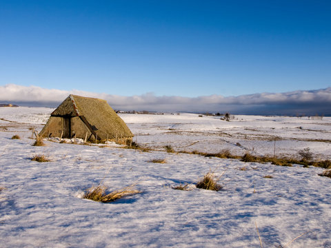 Winter landscape in Auvergne (France)