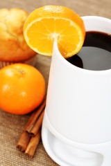 hot chocolate and muffin