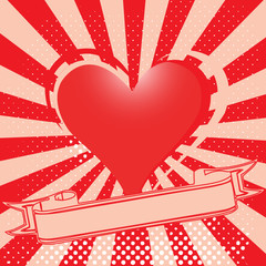Obraz premium valentines day retro background with banner