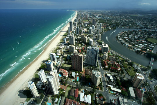 Arial view of Gold Coast Austarlia