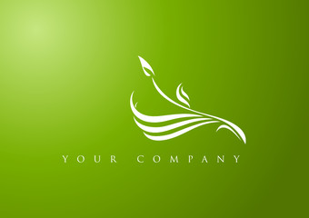 Blumenornament in grün