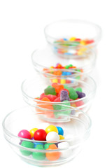 candies in dishes