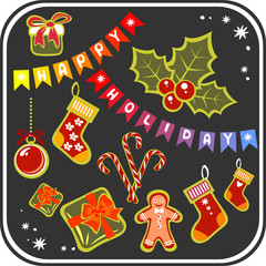 christmas symbols set